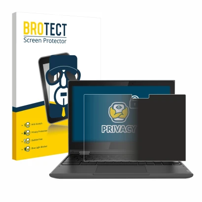 Face avant d’un emballage produit avec le logo de la marque BROTECT. À côté, l’appareil Lenovo 300e (2e Gen.) est représenté a