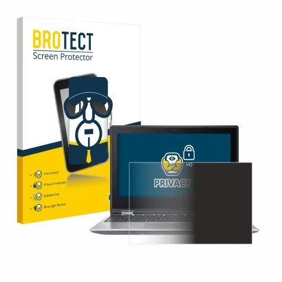 Face avant d’un emballage produit avec le logo de la marque BROTECT. À côté, l’appareil Acer Chromebook Spin 511 R756TN-TCO es