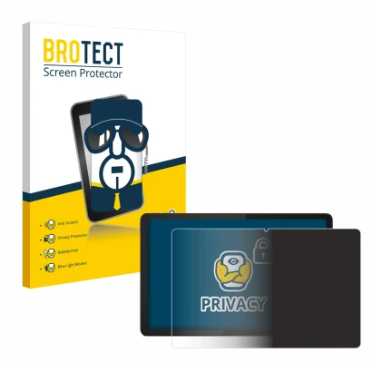 Face avant d’un emballage produit avec le logo de la marque BROTECT. À côté, l’appareil Lenovo Tab M11 est représenté avec la 