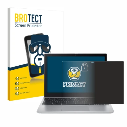 Face avant d’un emballage produit avec le logo de la marque BROTECT. À côté, l’appareil Acer Chromebook Spin 312 est représent