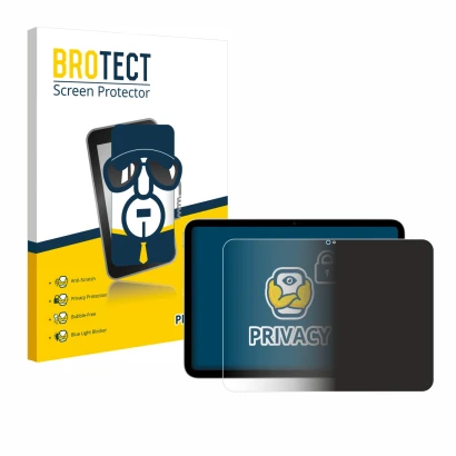 Face avant d’un emballage produit avec le logo de la marque BROTECT. À côté, l’appareil Apple iPad A16 11" WiFi 2025 (11ème Ge