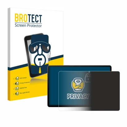 Face avant d’un emballage produit avec le logo de la marque BROTECT. À côté, l’appareil Samsung Galaxy Tab S10 FE 5G est repré