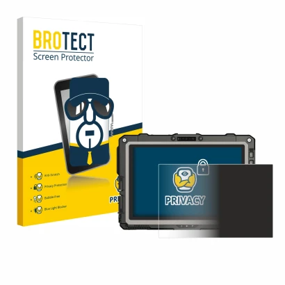 Face avant d’un emballage produit avec le logo de la marque BROTECT. À côté, l’appareil Getac UX10 G3 est représenté avec la p