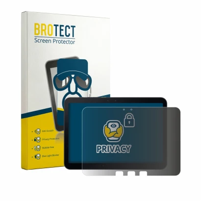 Face avant d’un emballage produit avec le logo de la marque BROTECT. À côté, l’appareil Samsung Galaxy Tab Active 5 Pro est re