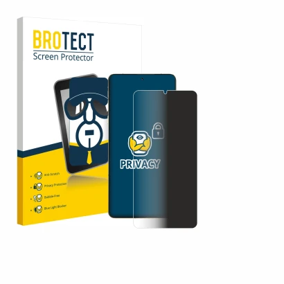 Face avant d’un emballage produit avec le logo de la marque BROTECT. À côté, l’appareil Motorola Signature est représenté avec