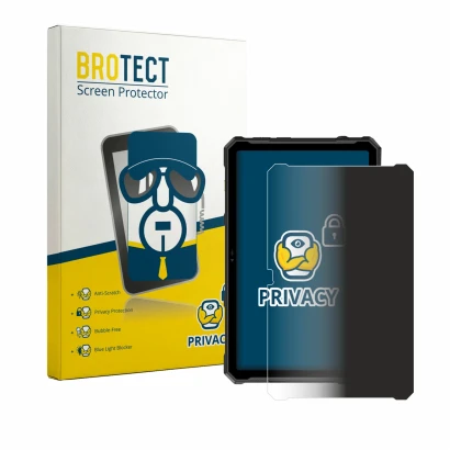 Face avant d’un emballage produit avec le logo de la marque BROTECT. À côté, l’appareil Ulefone Armor Pad 4T Ultra est représe