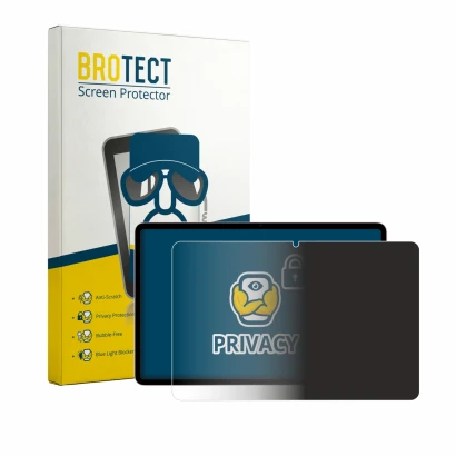 Face avant d’un emballage produit avec le logo de la marque BROTECT. À côté, l’appareil Honor Pad 20 est représenté avec la pr