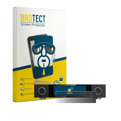 Face avant d’un emballage produit avec le logo de la marque BROTECT. À côté, l’appareil FiiO S15 est représenté avec la protec