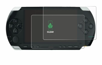 Image de l'appareil Sony PSP 1000 avec une grande variété de protections d'écran.