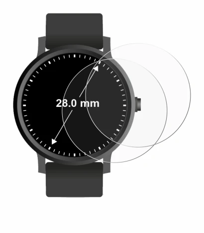 Image de l'appareil Montres (Circulaire, ø: 28 mm) avec une grande variété de protections d'écran.