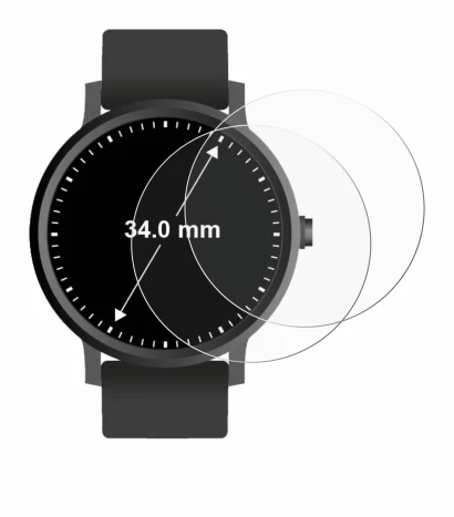 Image de l'appareil Montres (Circulaire, ø: 34 mm) avec une grande variété de protections d'écran.