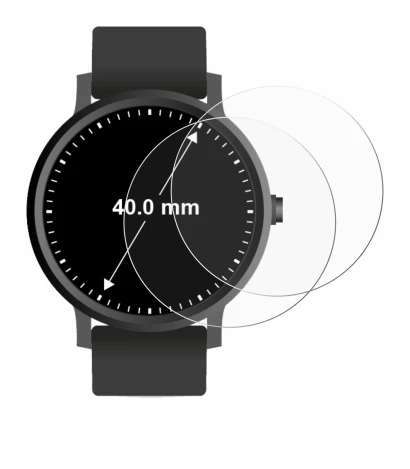 Image de l'appareil Montres (Circulaire, ø: 40 mm) avec une grande variété de protections d'écran.