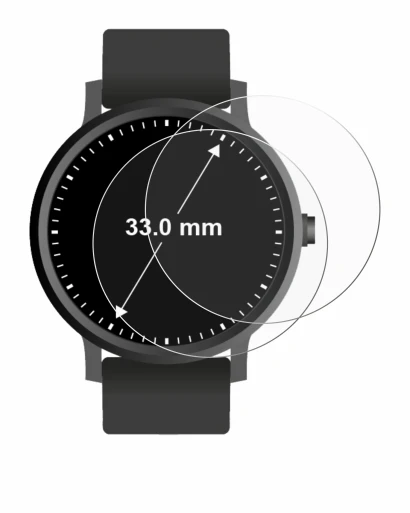 Image de l'appareil Montres (Circulaire, ø: 33 mm) avec une grande variété de protections d'écran.