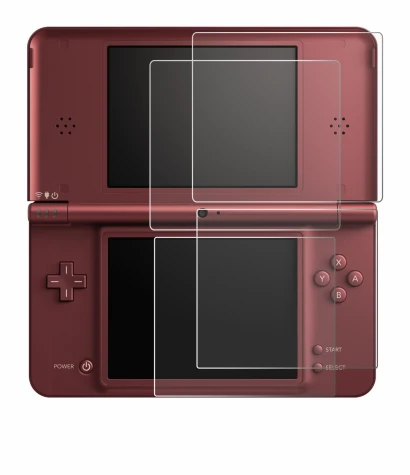 Image de l'appareil Nintendo DSi XL avec une grande variété de protections d'écran.