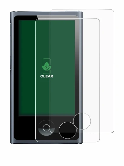 Image de l'appareil Apple iPod nano 2012 (7ème Gen.) avec une grande variété de protections d'écran.