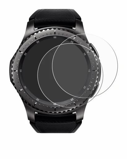 Image de l'appareil Samsung Gear S3 Frontier avec une grande variété de protections d'écran.