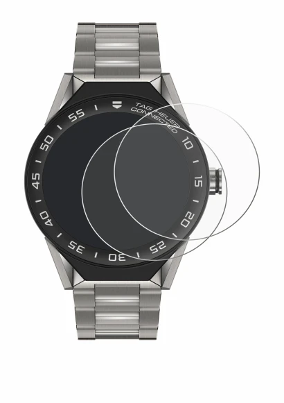 Image de l'appareil TAG Heuer Connected Modular 45 avec une grande variété de protections d'écran.