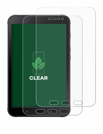 Image de l'appareil Samsung Galaxy Tab Active 2 avec une grande variété de protections d'écran.