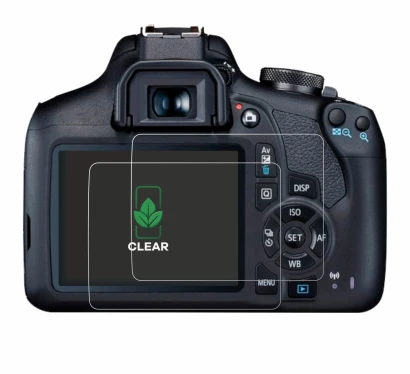 Image de l'appareil Canon EOS 2000D avec une grande variété de protections d'écran.