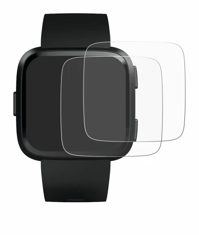 Image de l'appareil Fitbit Versa avec une grande variété de protections d'écran.