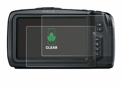 Image de l'appareil Blackmagic Pocket Cinema Camera 4K avec une grande variété de protections d'écran.