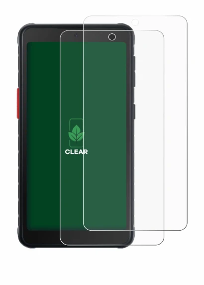 Image de l'appareil Samsung Galaxy XCover 5 avec une grande variété de protections d'écran.