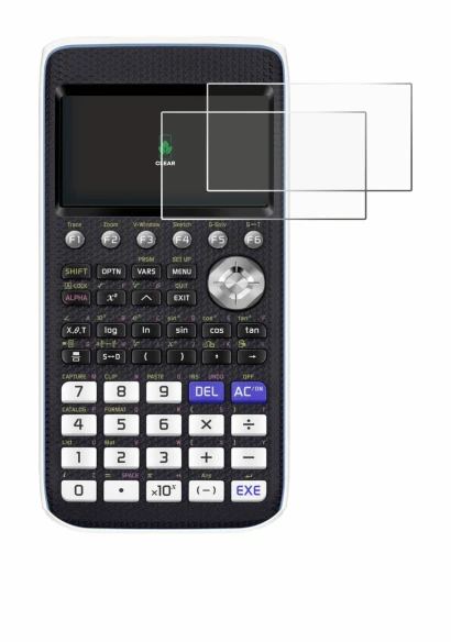 Image de l'appareil Casio FX-CG50 avec une grande variété de protections d'écran.
