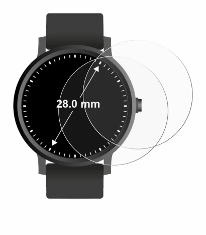 Image de l'appareil Circulaire Displays (ø: 28 mm) avec une grande variété de protections d'écran.
