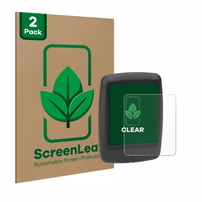 Face avant d’un emballage produit avec le logo de la marque ScreenLeaf. À côté, l’appareil Specialized Turbo Connect Display e