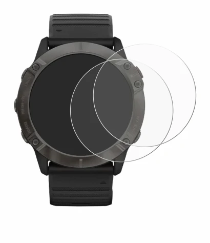 Image de l'appareil Garmin Fenix 6X Pro avec une grande variété de protections d'écran.