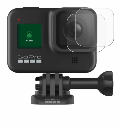 Image de l'appareil GoPro Hero 8 Black (Lentille) avec une grande variété de protections d'écran.