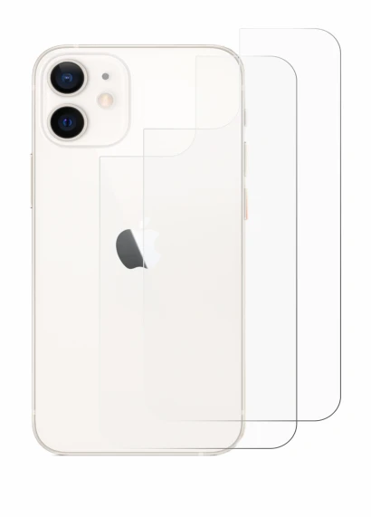 Image de l'appareil Apple iPhone 12 mini (Arrière) avec une grande variété de protections d'écran.