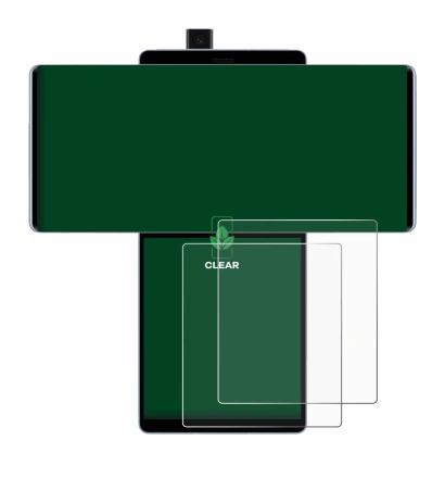 Image de l'appareil LG Wing (Affichage arrière) avec une grande variété de protections d'écran.