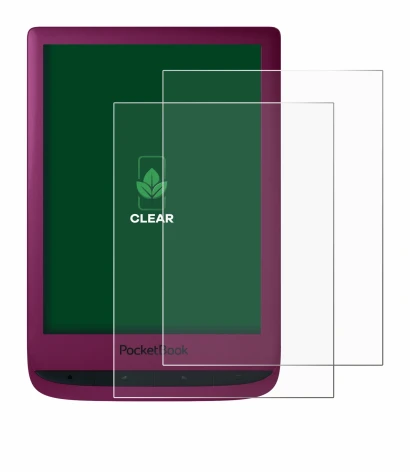 Image de l'appareil PocketBook Touch Lux 5 avec une grande variété de protections d'écran.