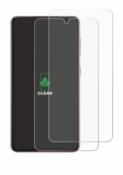 Image de l'appareil Samsung Galaxy S21 5G avec une grande variété de protections d'écran.