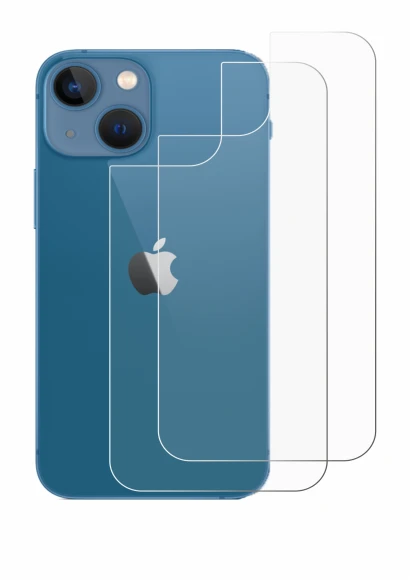 Image de l'appareil Apple iPhone 13 mini (Arrière) avec une grande variété de protections d'écran.