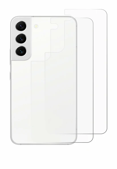 Image de l'appareil Samsung Galaxy S22 5G (Arrière) avec une grande variété de protections d'écran.