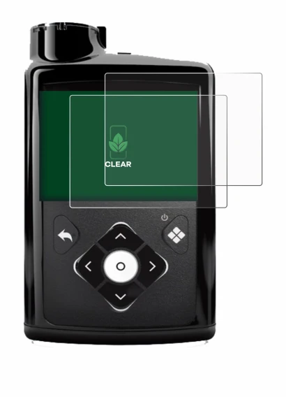 Image de l'appareil Medtronic Minimed 780G avec une grande variété de protections d'écran.