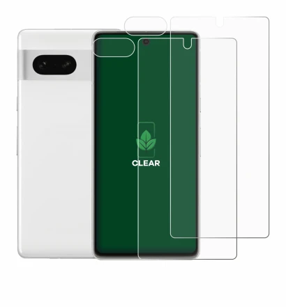 Image de l'appareil Google Pixel 7 (Avant+Caméra) avec une grande variété de protections d'écran.