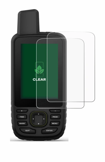 Image de l'appareil Garmin GPSMAP 67 avec une grande variété de protections d'écran.
