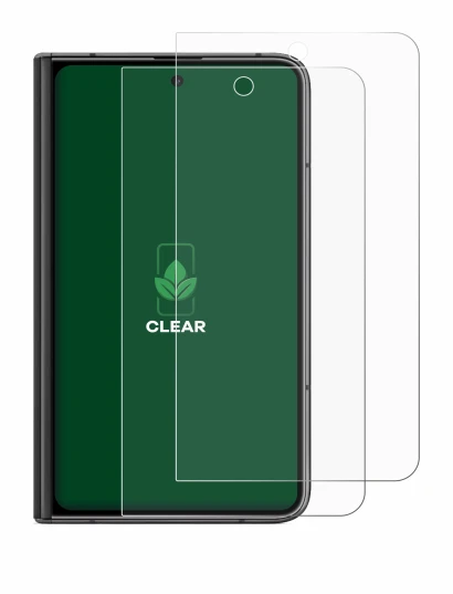 Image de l'appareil Google Pixel Fold (Affichage externe) avec une grande variété de protections d'écran.