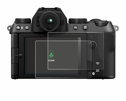 Image de l'appareil Fujifilm X-S20 avec une grande variété de protections d'écran.