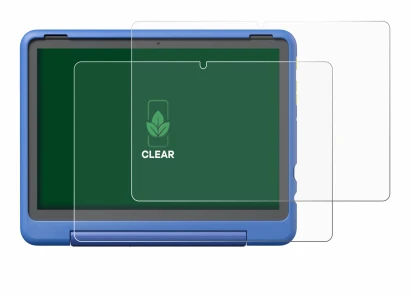 Image de l'appareil Amazon Fire HD 10 Kids Pro 2023 avec une grande variété de protections d'écran.