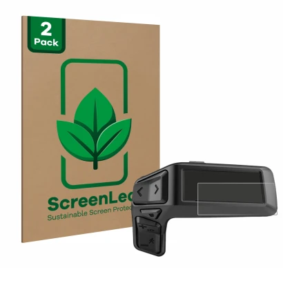 Face avant d’un emballage produit avec le logo de la marque ScreenLeaf. À côté, l’appareil Bosch Purion 200 est représenté ave