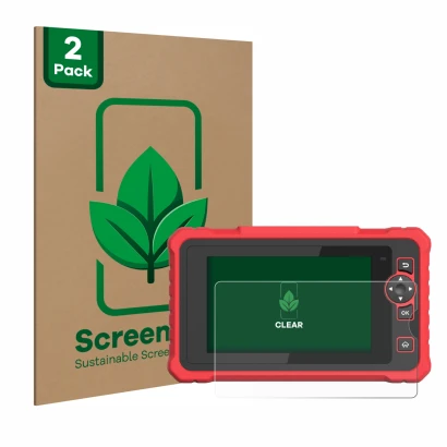 Face avant d’un emballage produit avec le logo de la marque ScreenLeaf. À côté, l’appareil Launch CRP 359 est représenté avec 