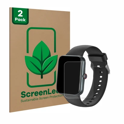 Face avant d’un emballage produit avec le logo de la marque ScreenLeaf. À côté, l’appareil Pthtechus S80K est représenté avec 