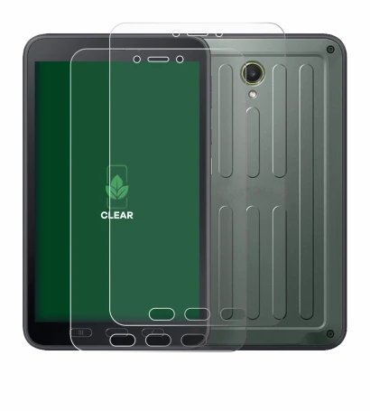 Image de l'appareil Samsung Galaxy Tab Active 5 (portrait) avec une grande variété de protections d'écran.