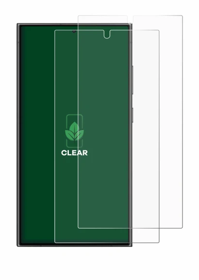 Image de l'appareil Samsung Galaxy S24 Ultra avec une grande variété de protections d'écran.