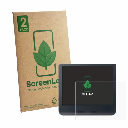 Face avant d’un emballage produit avec le logo de la marque ScreenLeaf. À côté, l’appareil Kobo Libra Colour 2024 est représen