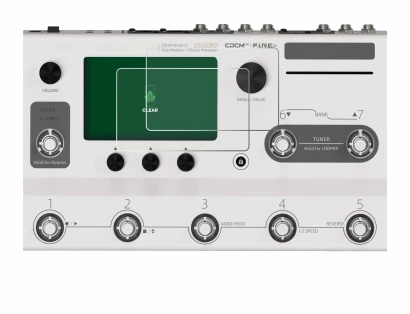 Image de l'appareil Hotone Ampero II Stage avec une grande variété de protections d'écran.